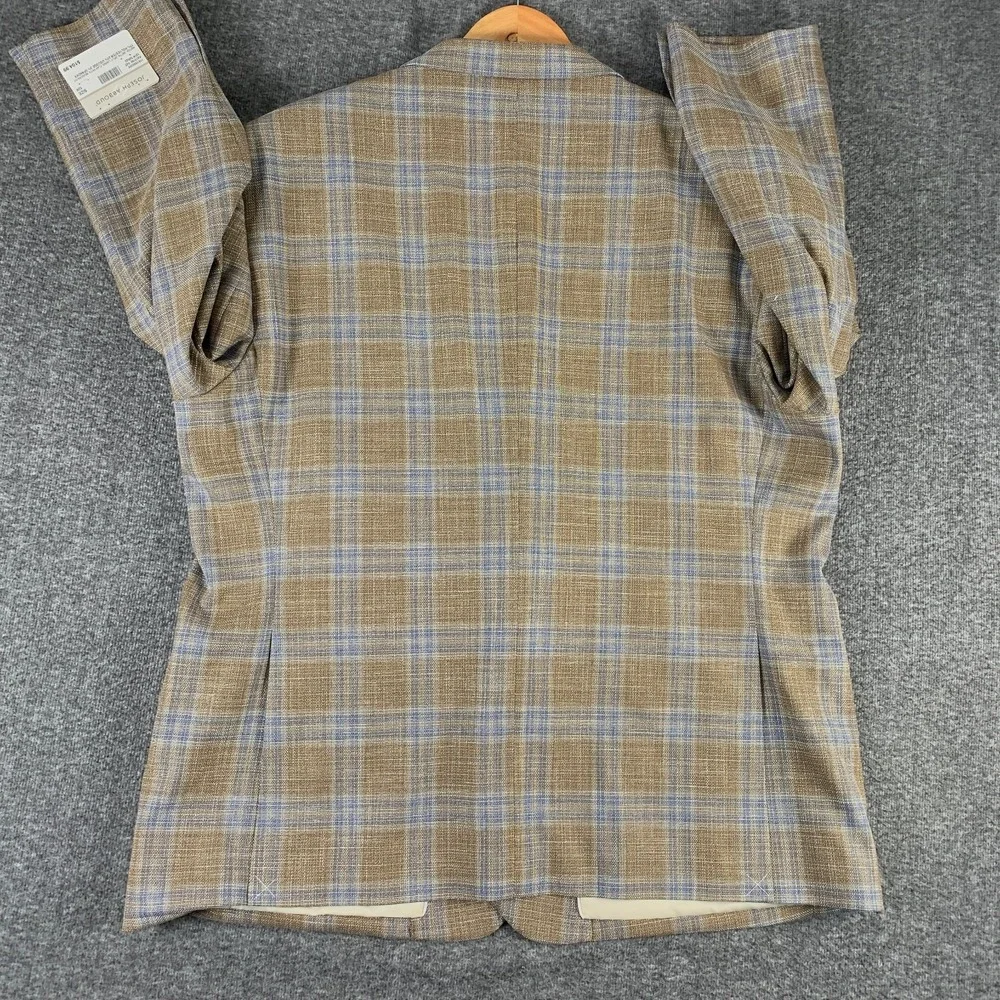 Joseph Abboud Blazer Jacket Men 52R Brown Glen Plaid Sport Coat NEW